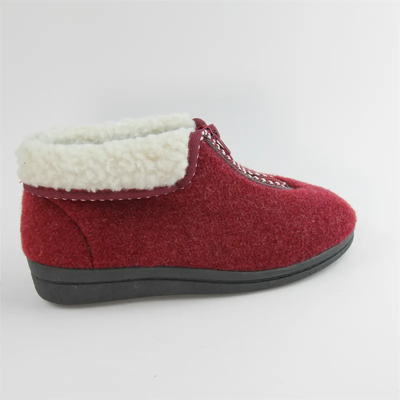 Women’s Felt Cloth Full boots Slipper with zipper