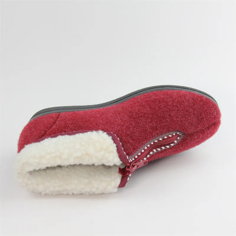 Women’s Felt Cloth Full boots Slipper with zipper