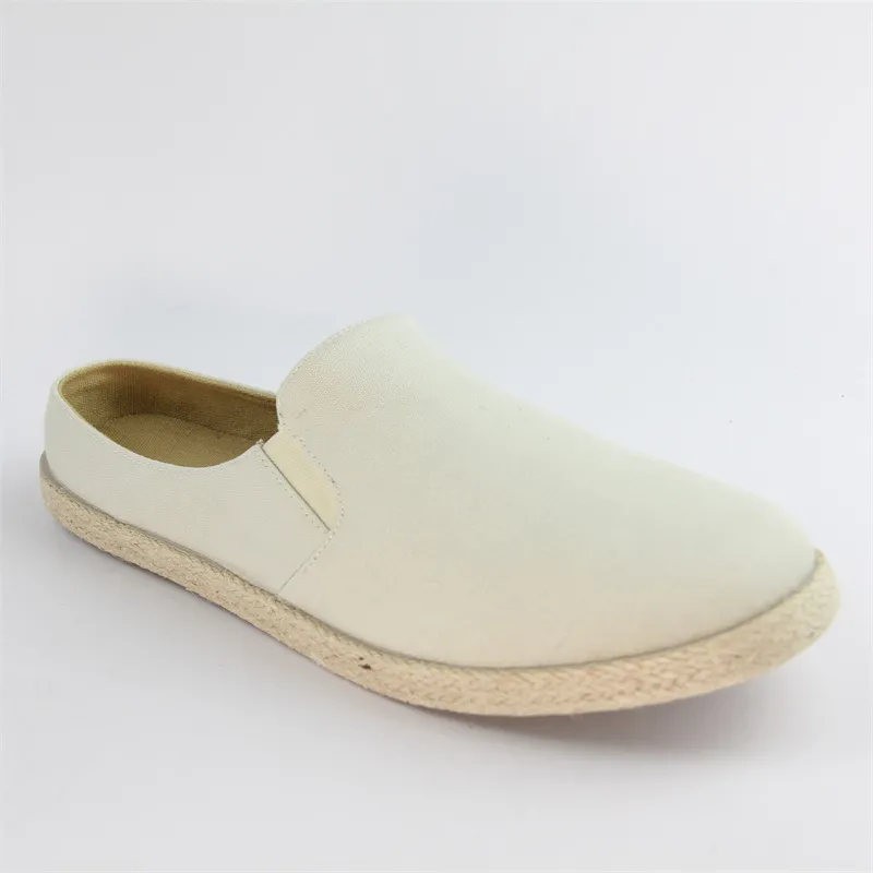 Mens slip on slipper linen casual comfort slippers