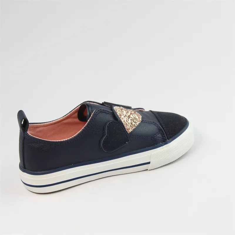 Kid's Navy  Casual Sneaker  Pu leather Shoes with strap Vulcanized shoes