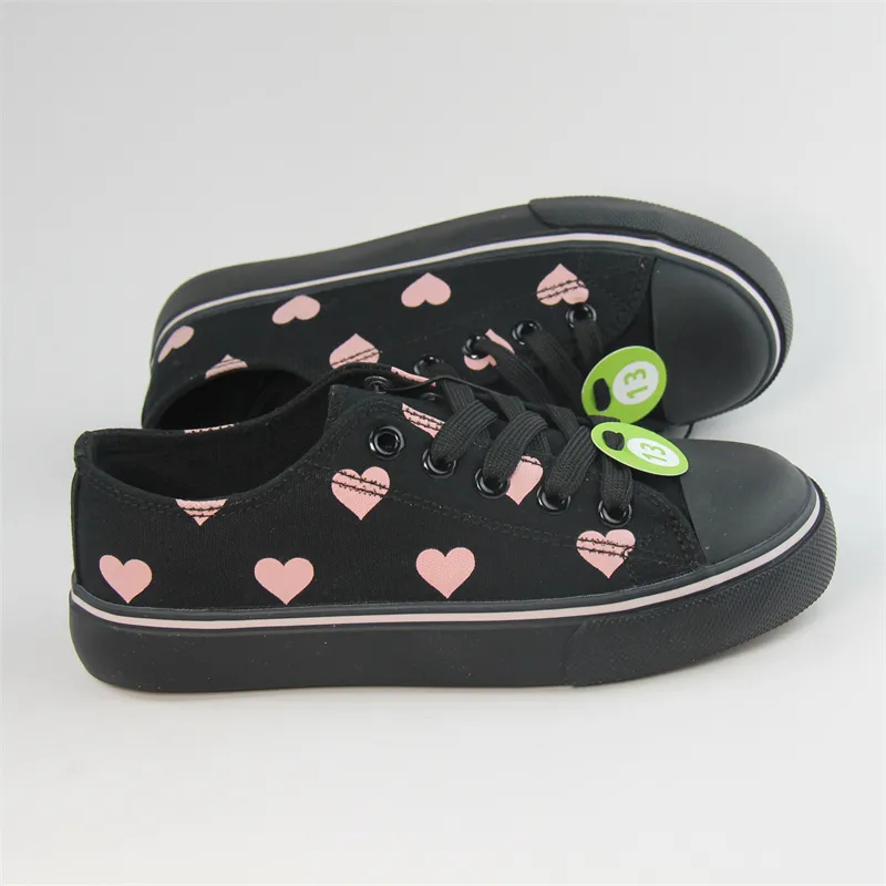 Kid's canvas Shoes with shoe lace Girls Casual Sneaker Vulcanized shoes