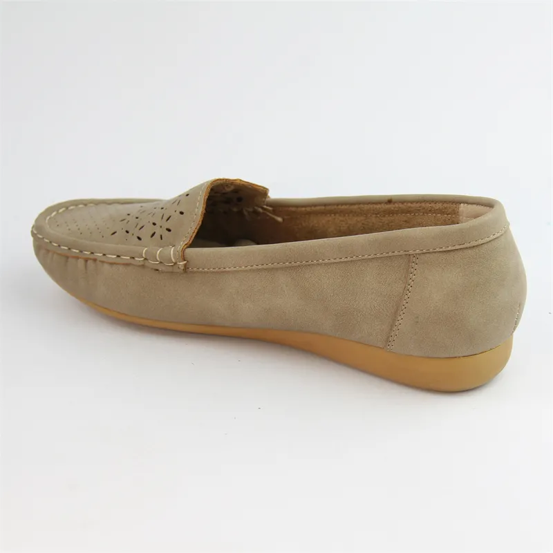 Womens comfortable leather flat loafers