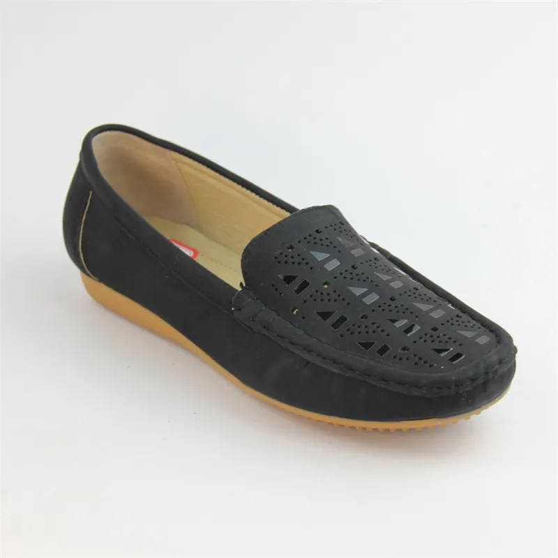 Womens comfortable leather flat loafers