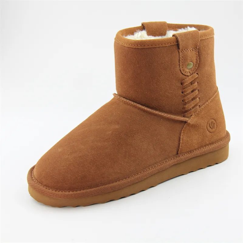 Womens Genuine Suede Mid Carf Snowy Boots