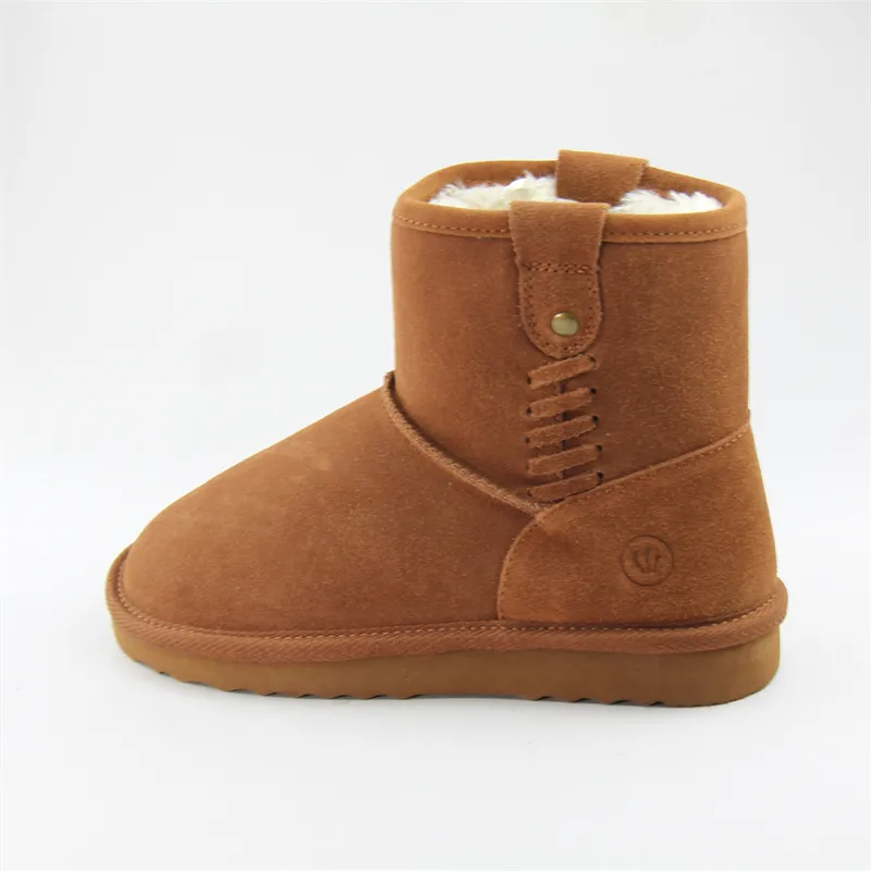 Womens Genuine Suede Mid Carf Snowy Boots