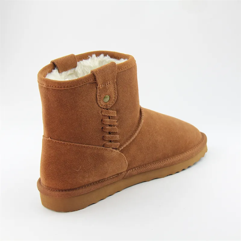 Womens Genuine Suede Mid Carf Snowy Boots