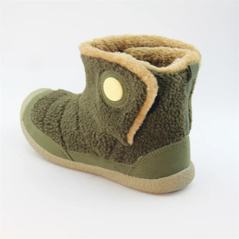 womens sherpa bootie slippers with anti-skid Rubber sole