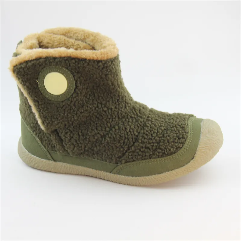 womens sherpa bootie slippers with anti-skid Rubber sole