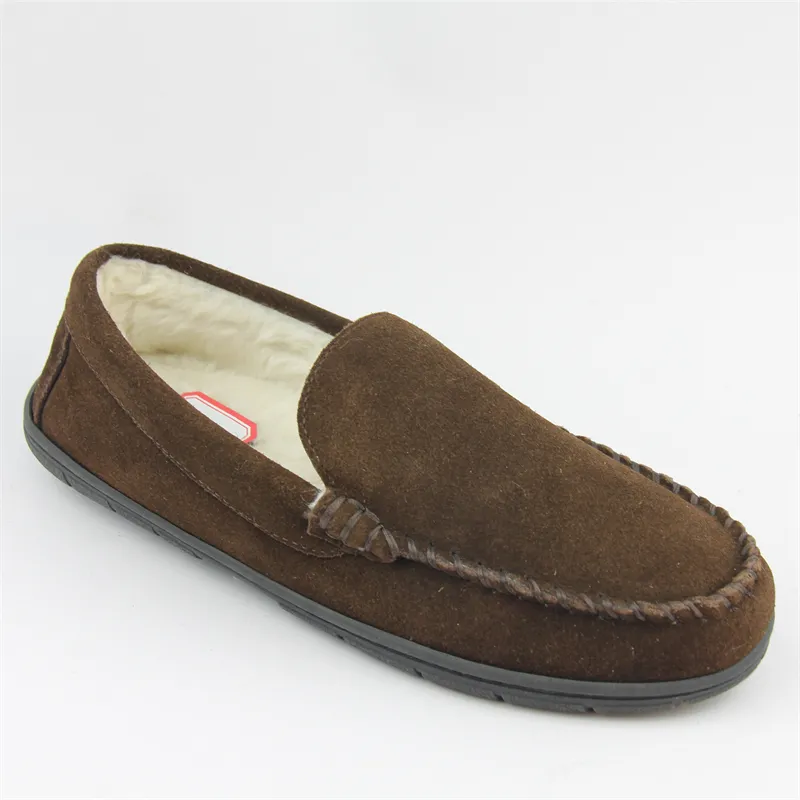 Mens Leather Venetian moccasin slippers loafer shoes