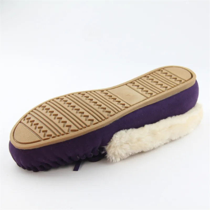 Womens microsuede moccasin slippers Flats slip-on shoes