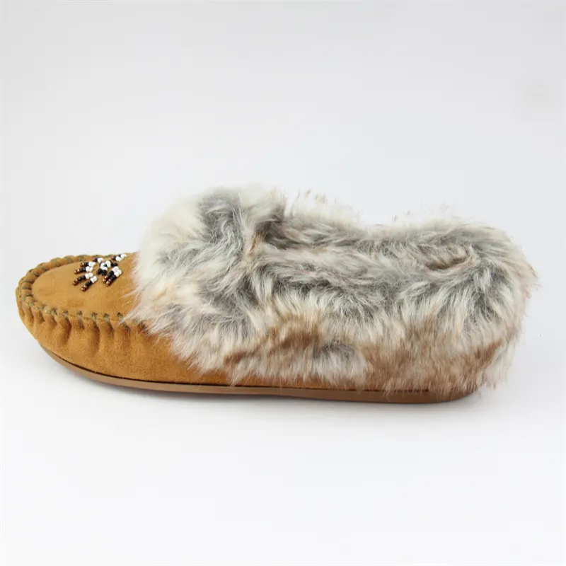 Womens Mukluks indoor suede moccasin slippers slip-on