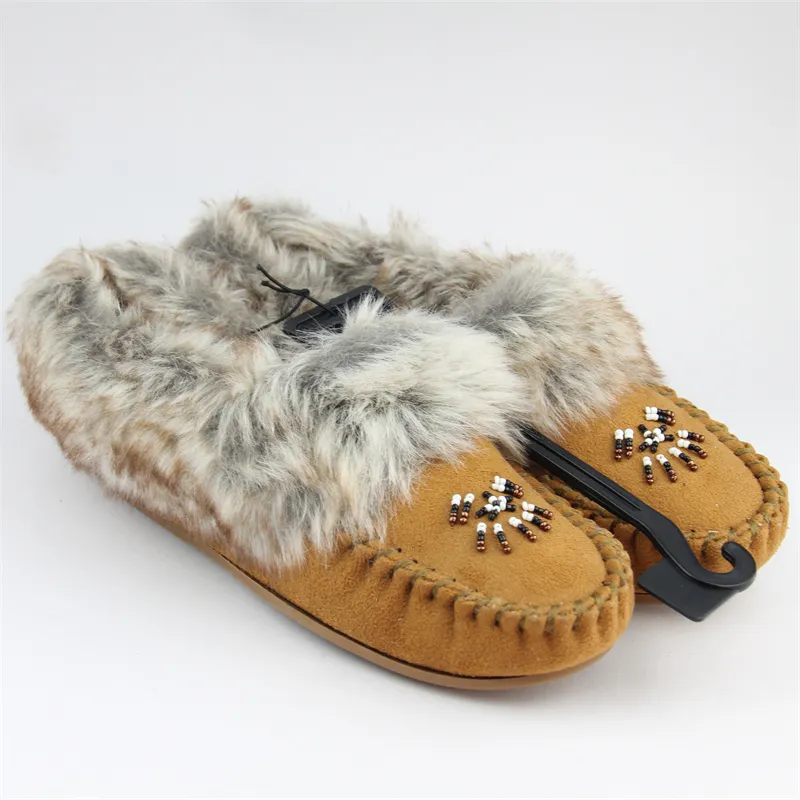 Womens Mukluks indoor suede moccasin slippers slip-on