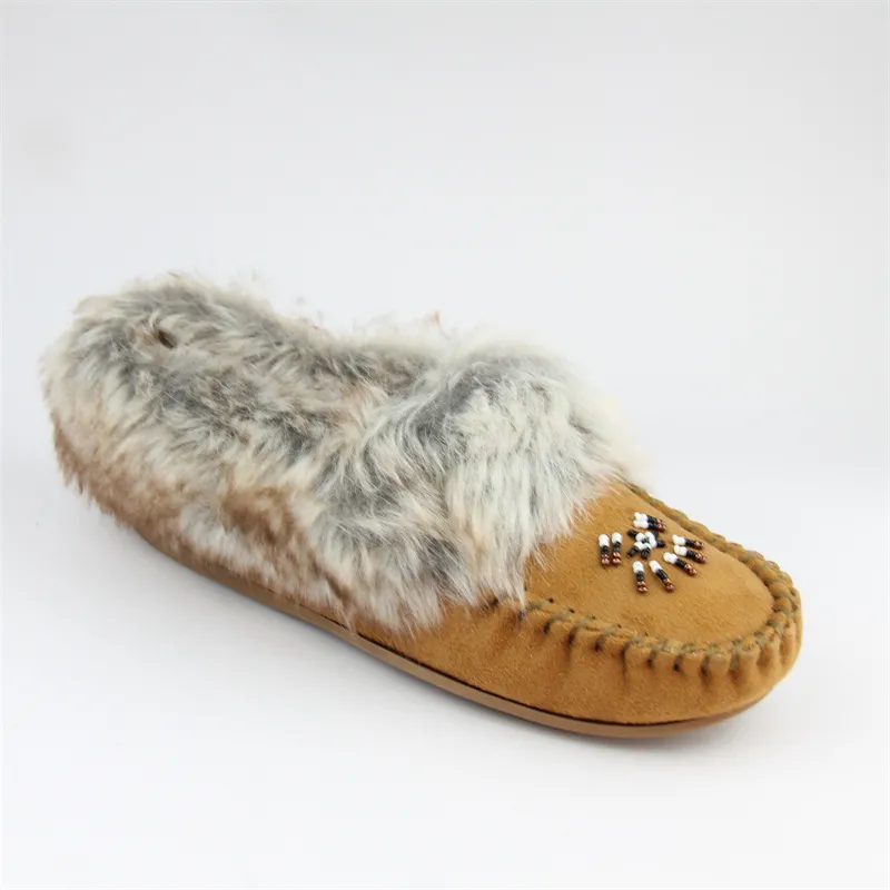 Womens Mukluks indoor suede moccasin slippers slip-on