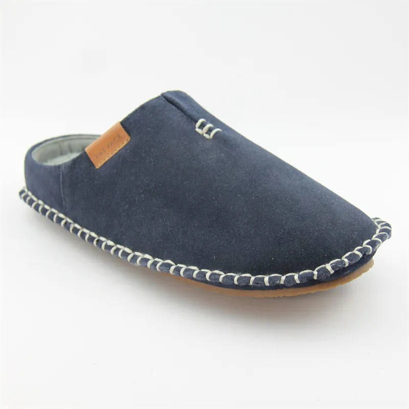 Mens Suede Leather Slippers with Heavy stitching Clog slippers