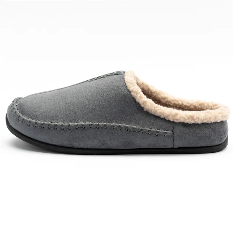 Mens Microsuede moccasin slippers slip-on house slippers indoor outdoor