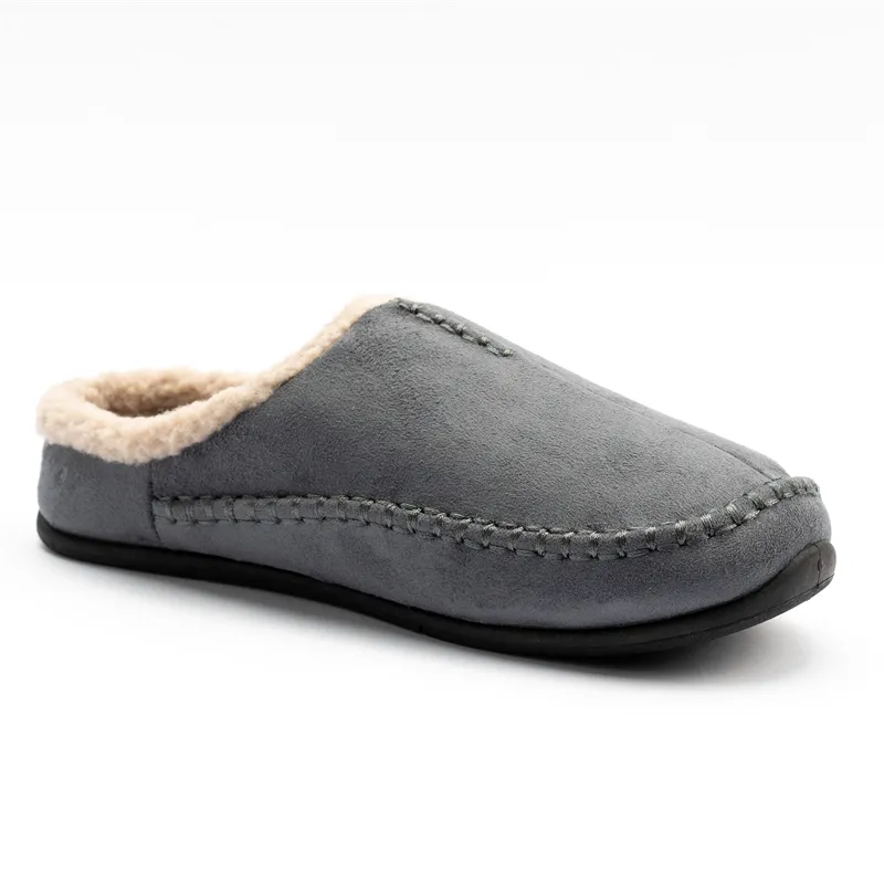 Mens Microsuede moccasin slippers slip-on house slippers indoor outdoor