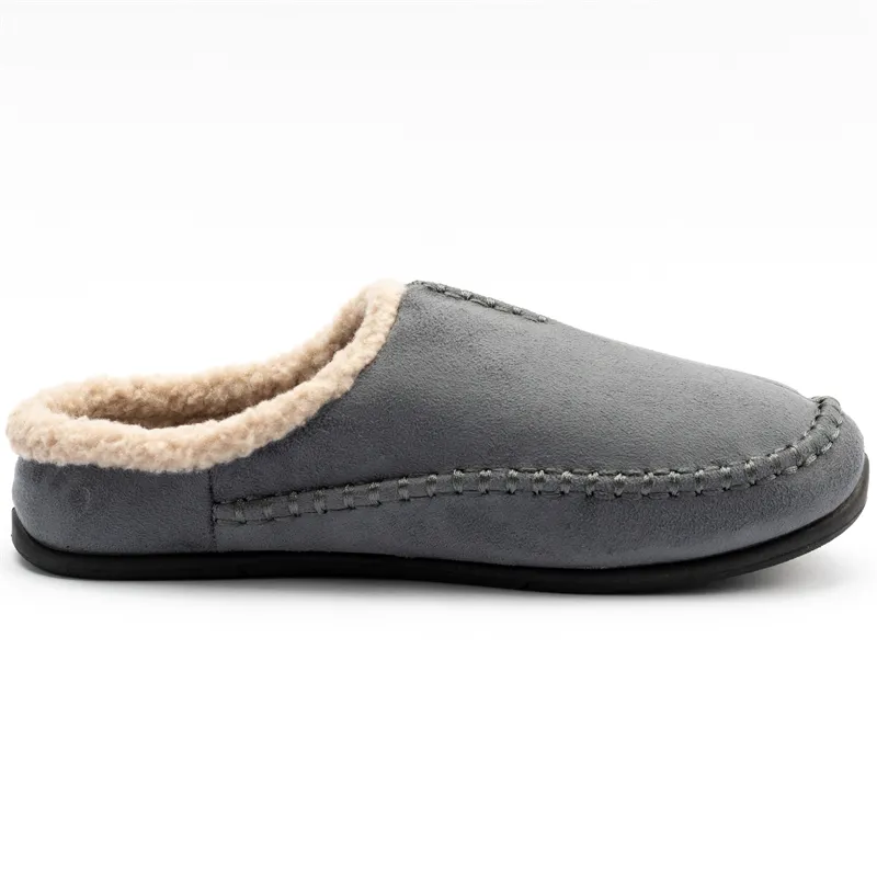 Mens Microsuede moccasin slippers slip-on house slippers indoor outdoor