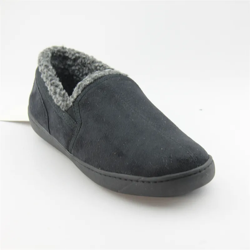 Mens microsuede slip-on clog Sherpa lined casual slippers