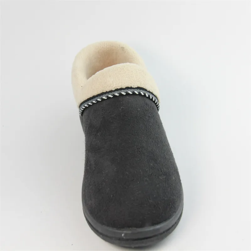 Womens microsuede cozy Casual Slippers with Fold Down fur lined collar