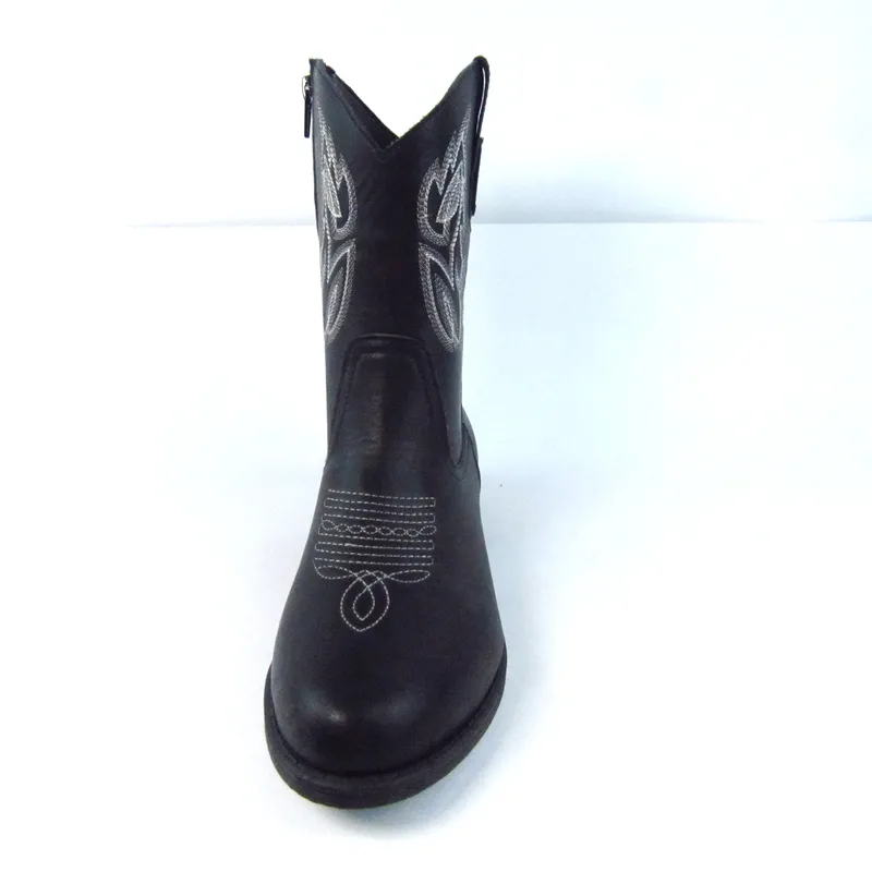 Women's Boots Mid-calf Leather short boots cowgirl boots