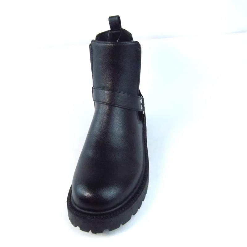 Women's Moto Ankle Boots Pu Leather Short Boots