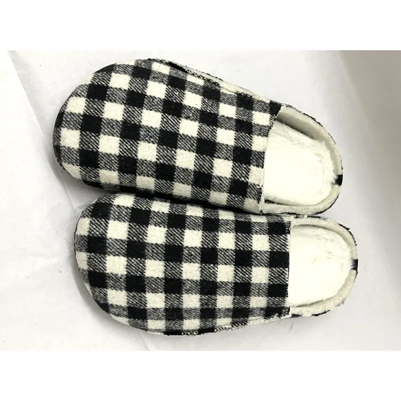 Womens plaid clog Slipper comfort slide indoor shoes