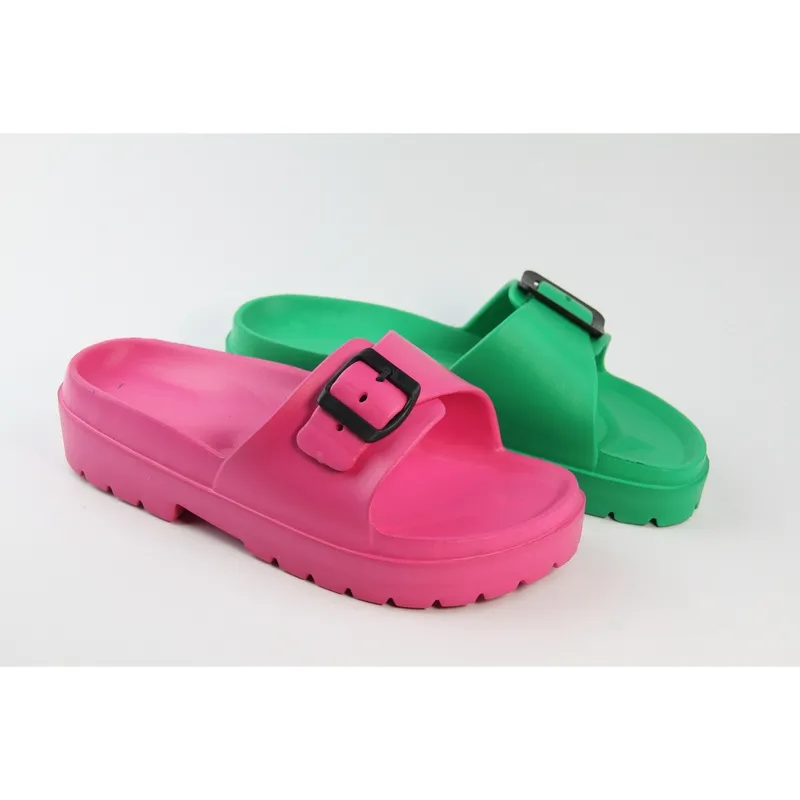 Womens indoor outdoor slide slippers EVA shower slipper with adjustable straps slippers