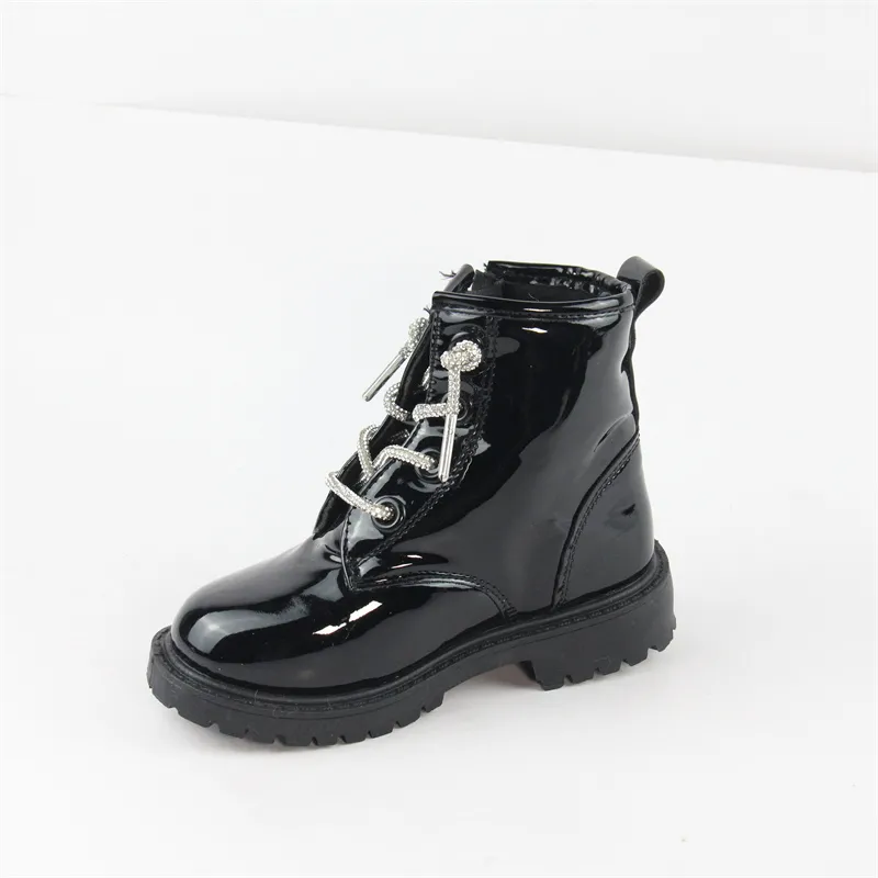 Kid's Ankle Outdoor Boots with lace up and inside Zipper