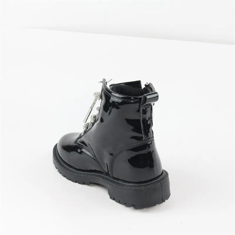 Kid's Ankle Outdoor Boots with lace up and inside Zipper