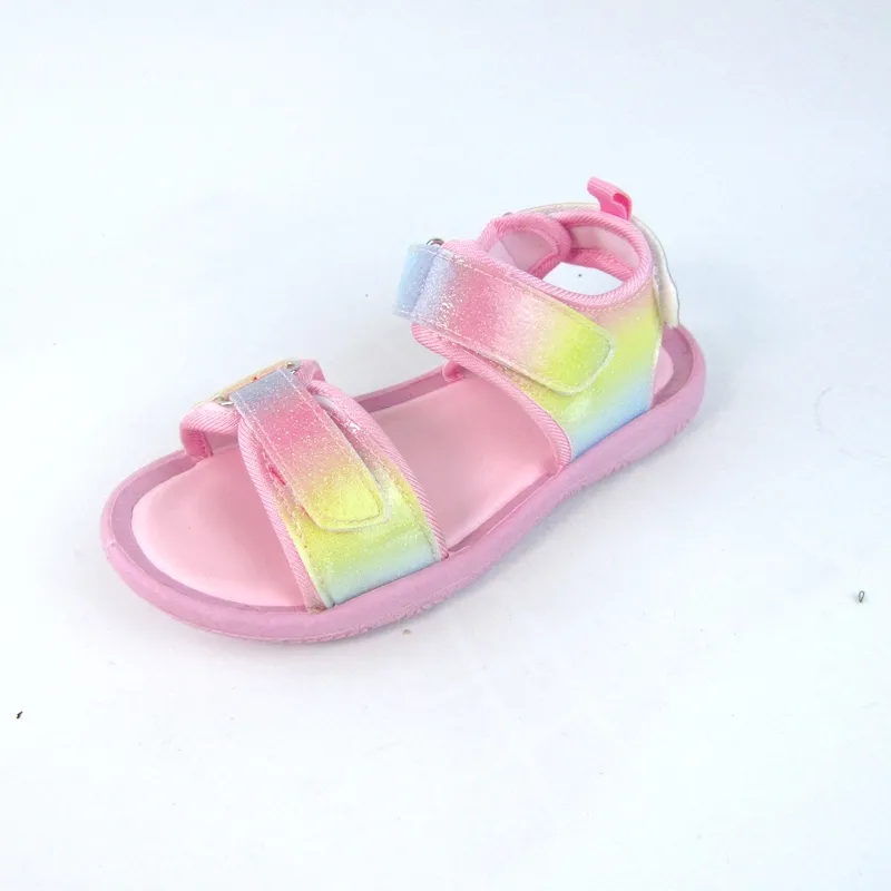 Girl's open toe straps sandal slippers with velvro