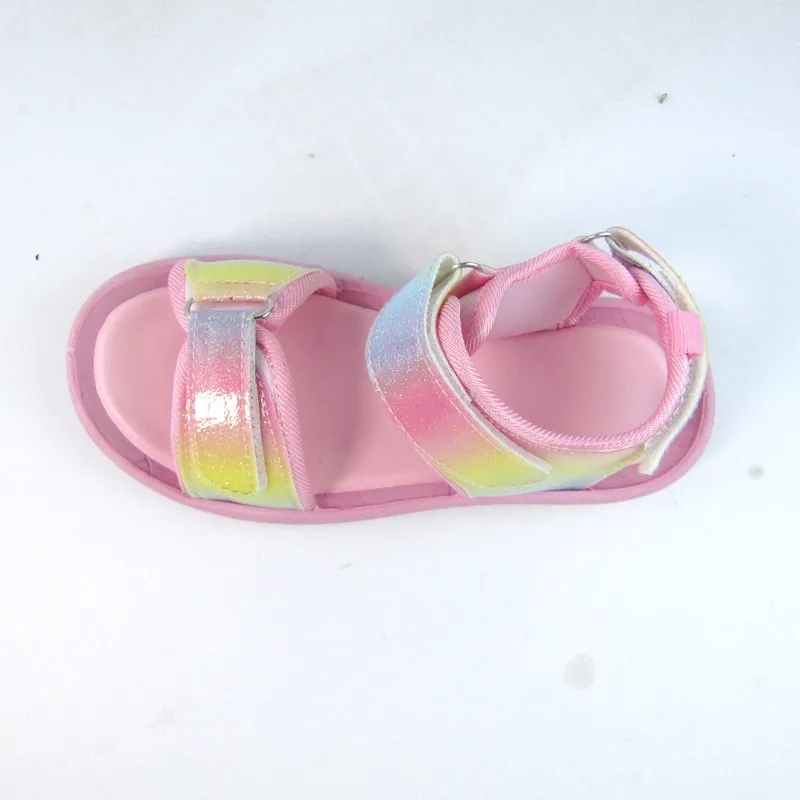 Girl's open toe straps sandal slippers with velvro