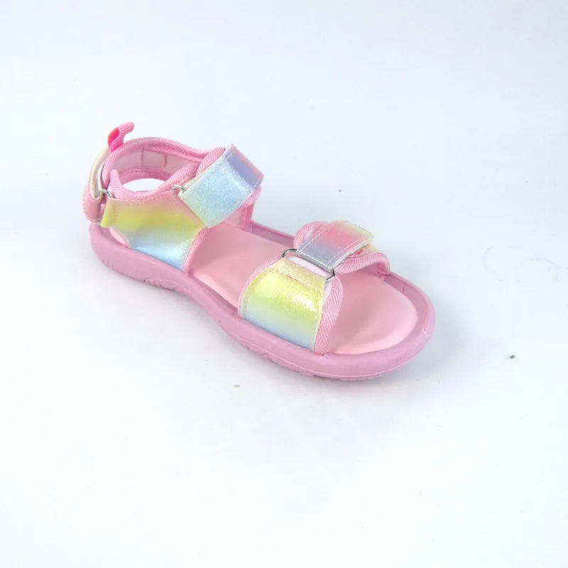 Girl's open toe straps sandal slippers with velvro