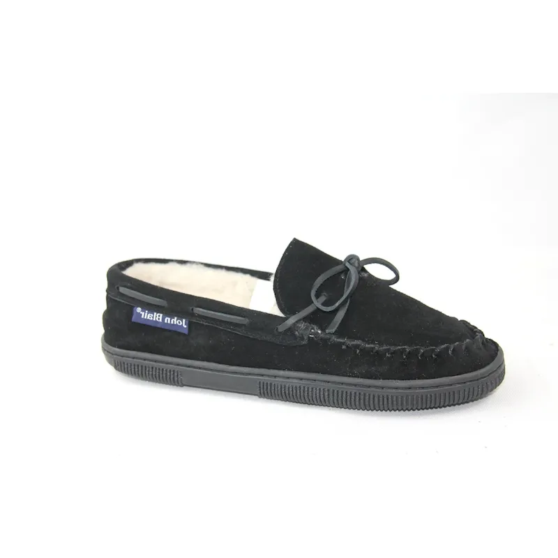 Classic Men leather Moccasin slippers with lace tied on vamp flat casual shoe