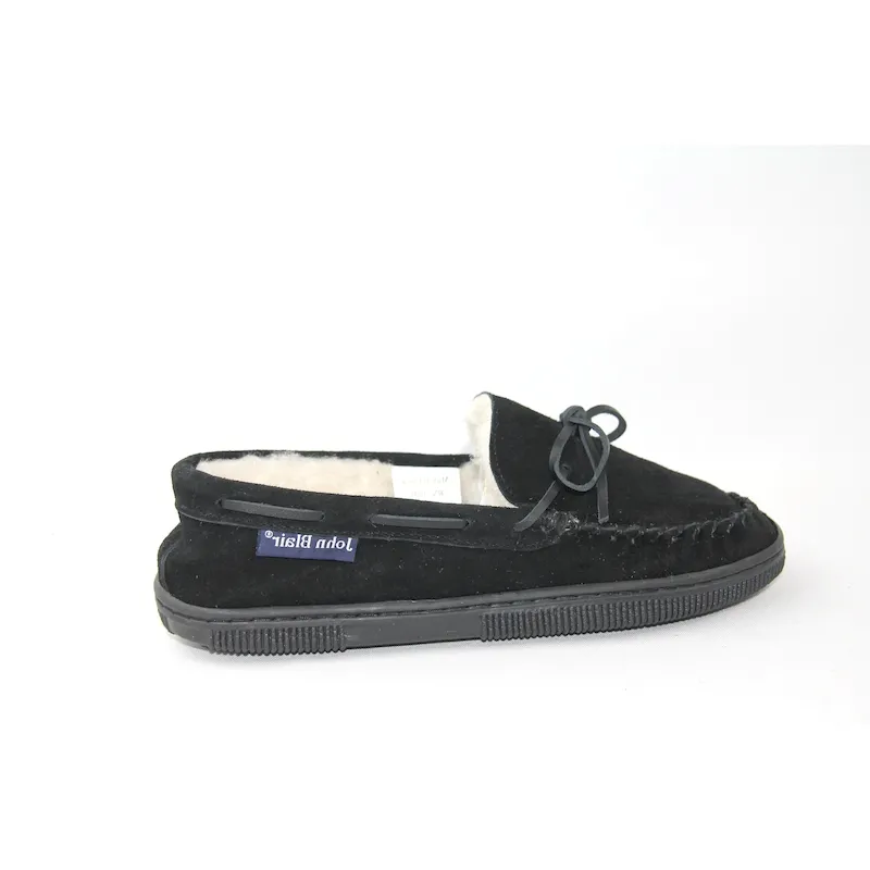 Classic Men leather Moccasin slippers with lace tied on vamp flat casual shoe