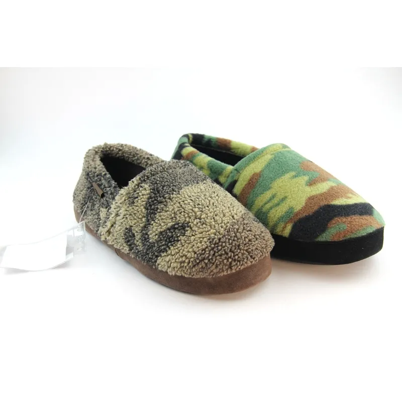 Men's camo fleece slipper with back closure