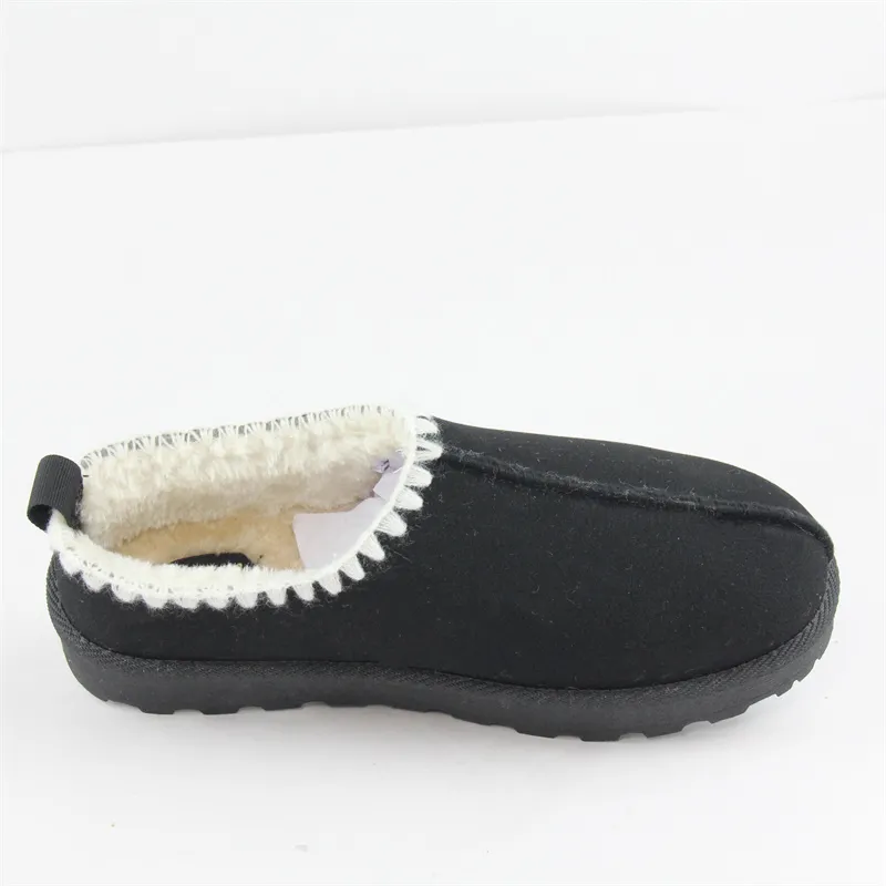 Womens cowsuede winter cozy clog with heel tab