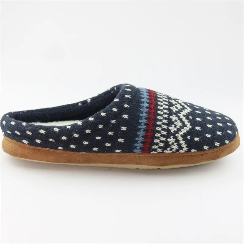 Unisex Knit clog slipper with cosy sherpa lined mule slippers