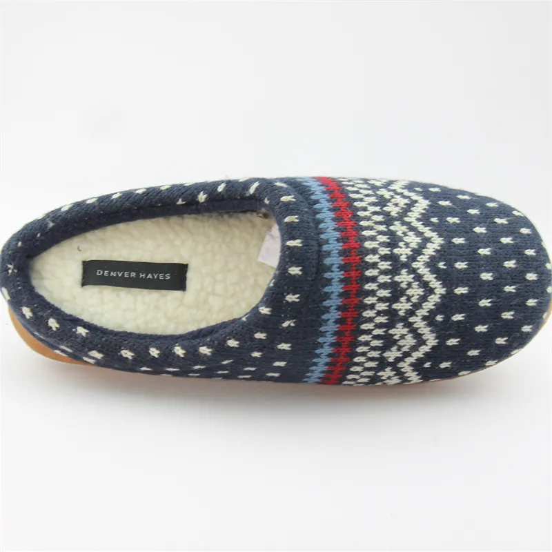 Unisex Knit clog slipper with cosy sherpa lined mule slippers