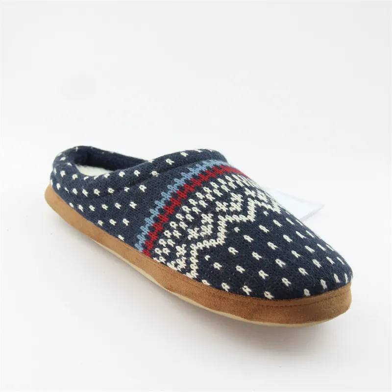 Unisex Knit clog slipper with cosy sherpa lined mule slippers