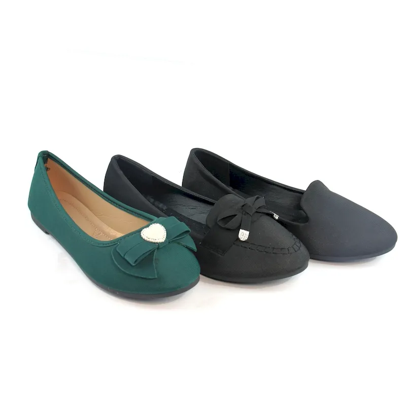 Women Fabric Ballet Flats Loafers Bow Tie Stylish Moccasins