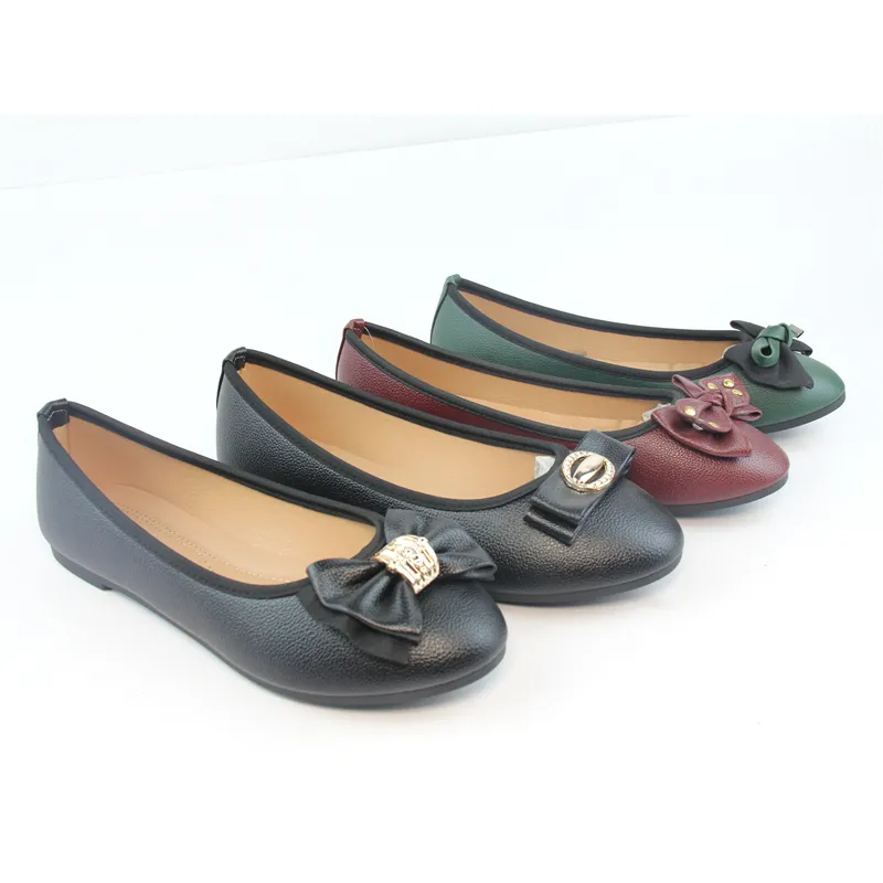 Women Flats Pumps with Bowknot Low Heel Square Toe Shoes Office Lady Work loafers.