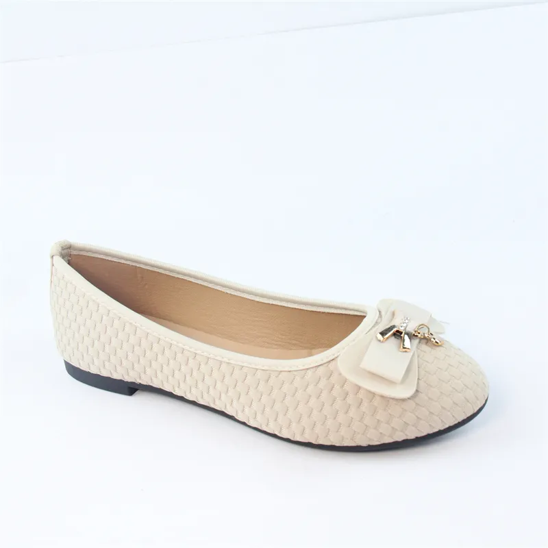 Women's Micro fibre Ballerina Flats with Embroidary Pattern and Low heel Slip On Flats loafers