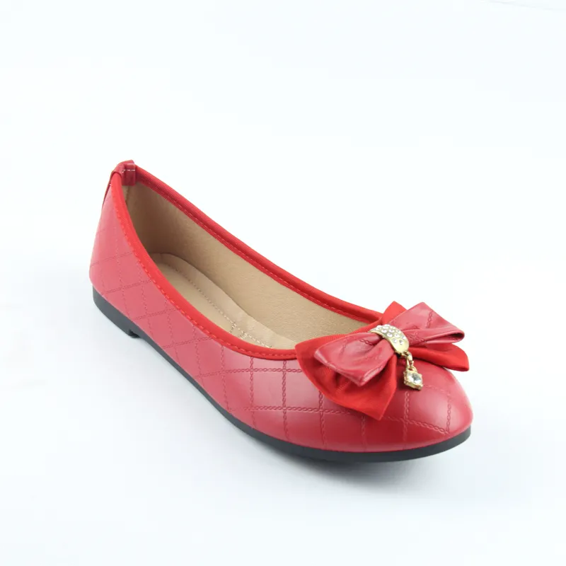 Women's ballet flats Shoes with Bow Red Weding Shoes