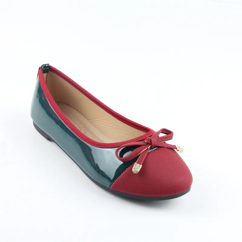 Women's ballet flats Shoes with Bow Red Weding Shoes