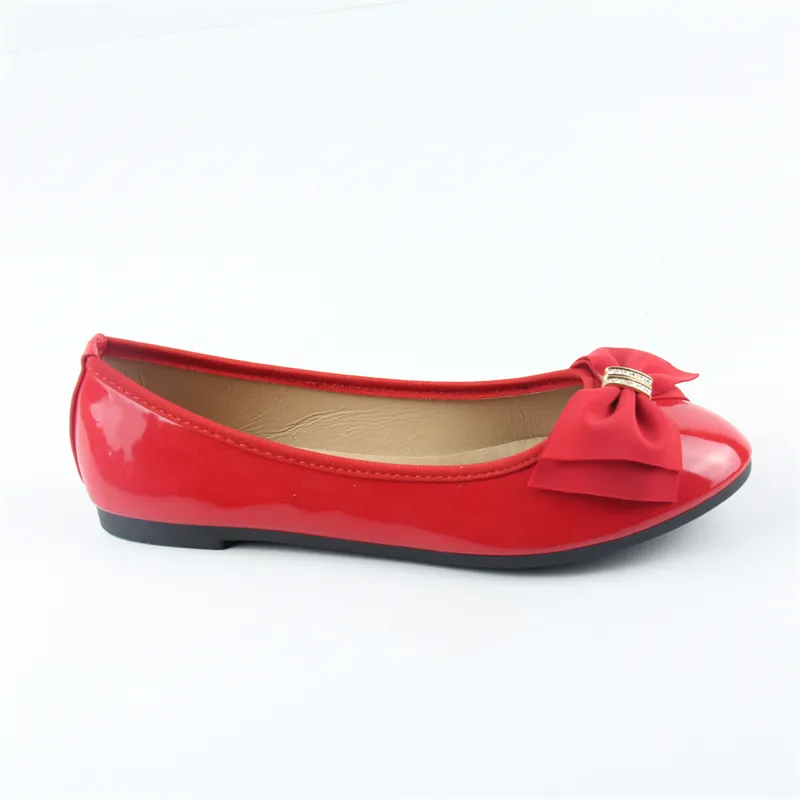 Womens Red Rosy Pumps Shoe Dating Wedding Flats Cute Round Toe Ballet Flats Shoe for Lady