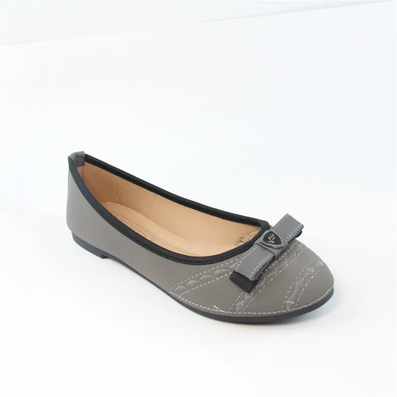 Women's Micro fibre Ballerina Flats with Embroidary Pattern and Low heel Slip On Flats loafers