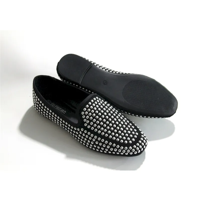 New trending diamonds decorated ballets pumps flat shoes luxury moccasin women's flat shoes