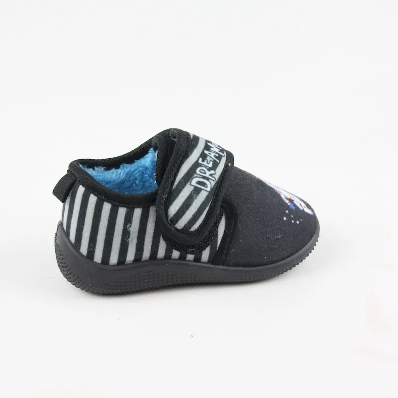 Navy blue Velour hook and loop slippers for baby boy (Toddler/Little Kid)