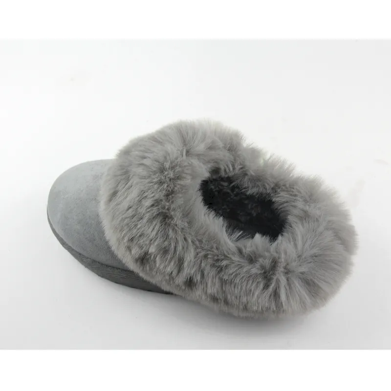 Women's winter fur trim slipppers cozy suede clog slippers