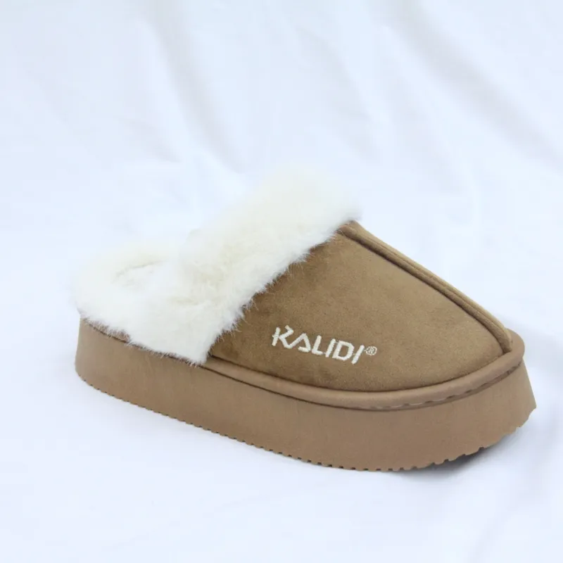 Women's Winter Warm Slipper Fuax Fur Slip-on suede House slippers